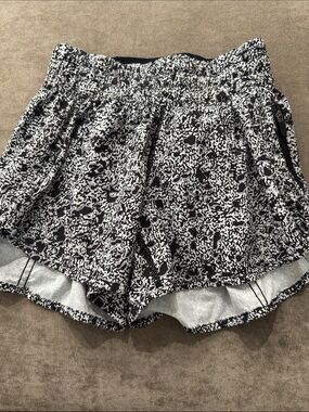 lululemon athletica Black and White Speckled Athletic Shorts